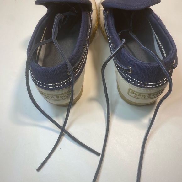 🔥 L.L. BEAN NEW LTD EDITION WHITE AND NAVY CANVAS DUCK BOOTS WOMENS SIZE 9M - Picture 10 of 10